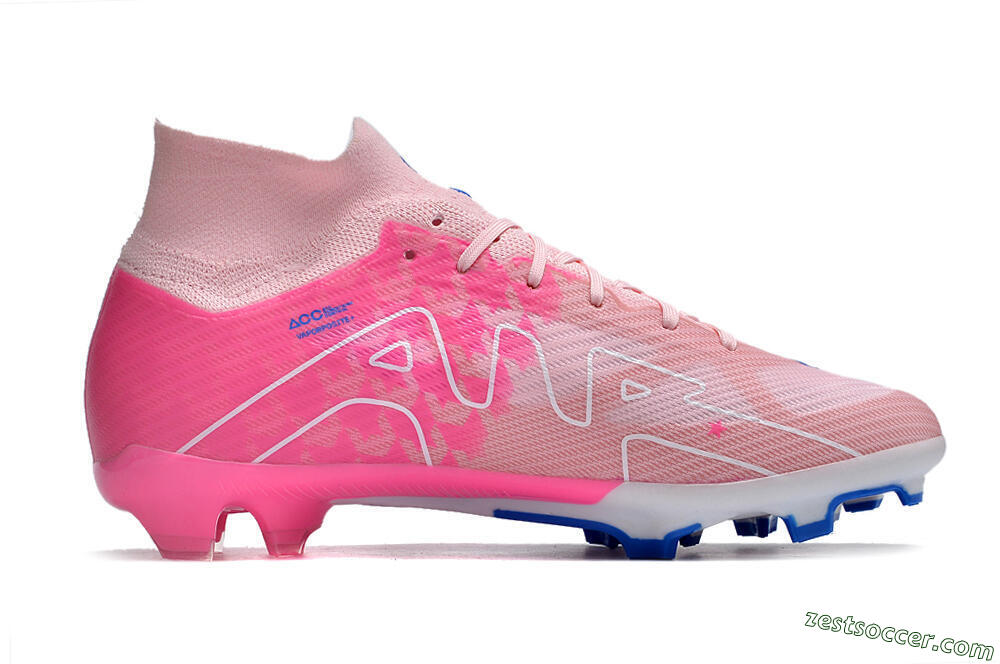Nike Air Zoom Mercurial Superfly 9 Elite FG High-Tops Soccer Cleats - Pink/Blue/White 7