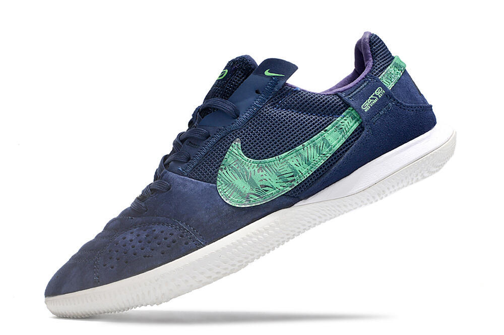 Nike Street Gato IC Low-Tops Soccer Shoes - Blue/Green/White 5