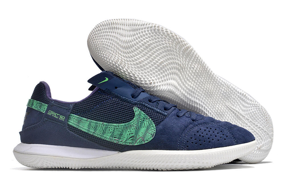 Nike Street Gato IC Low-Tops Soccer Shoes - Blue/Green/White 0