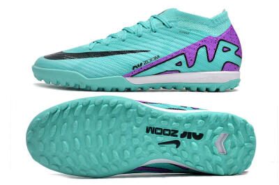 Nike Air Zoom Mercurial Vapor 15 Elite TF Low-Tops Soccer Shoes - Turquoise/Black/White/Purple