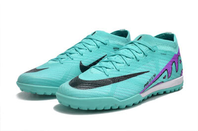 Nike Air Zoom Mercurial Vapor 15 Elite TF Low-Tops Soccer Shoes - Turquoise/Black/White/Purple