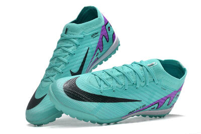 Nike Air Zoom Mercurial Vapor 15 Elite TF Low-Tops Soccer Shoes - Turquoise/Black/White/Purple