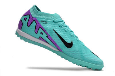 Nike Air Zoom Mercurial Vapor 15 Elite TF Low-Tops Soccer Shoes - Turquoise/Black/White/Purple