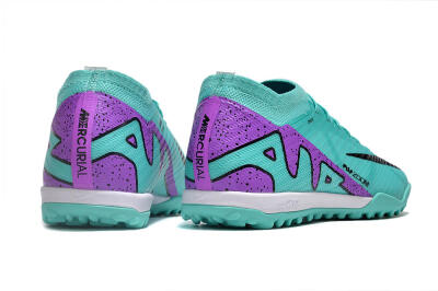 Nike Air Zoom Mercurial Vapor 15 Elite TF Low-Tops Soccer Shoes - Turquoise/Black/White/Purple