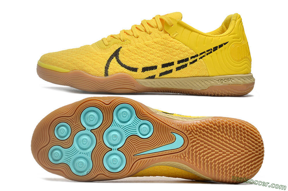 Nike React Gato IC Low-Tops Soccer Shoes - Yellow/Black/Brown 1