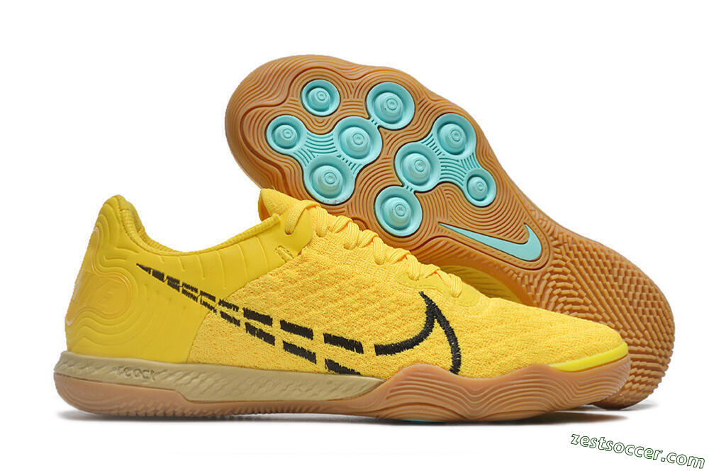 Nike React Gato IC Low-Tops Soccer Shoes - Yellow/Black/Brown 0