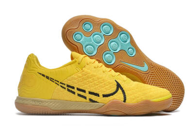 Nike React Gato IC Low-Tops Soccer Shoes - Yellow/Black/Brown