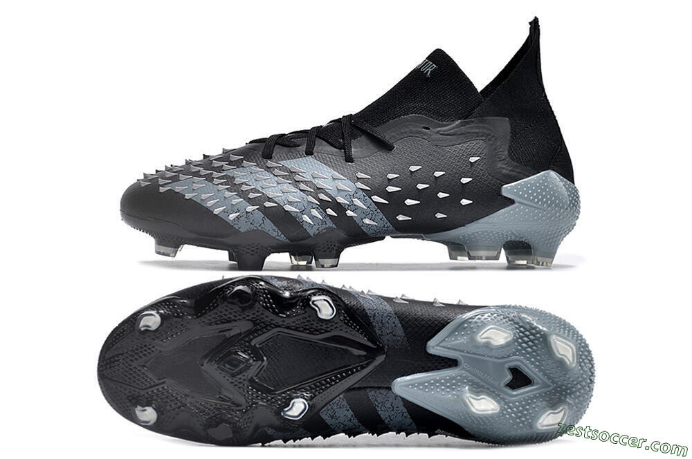 Adidas Predator Freak.1 FG Low-Tops Soccer Cleats - Black/White/Grey 1