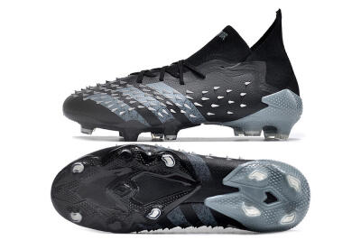 Adidas Predator Freak.1 FG Low-Tops Soccer Cleats - Black/White/Grey