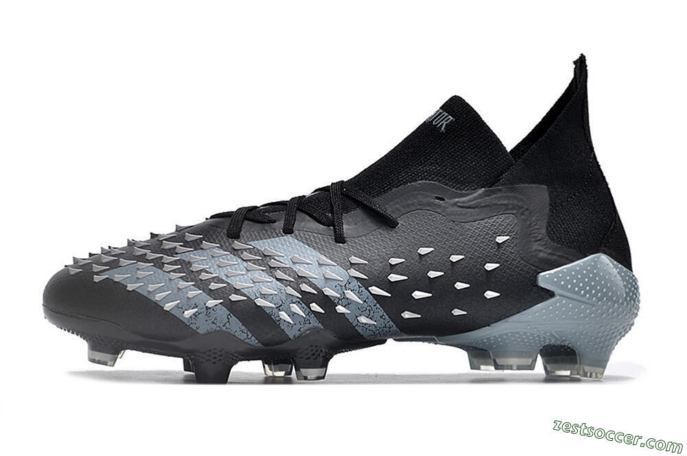 Adidas Predator Freak.1 FG Low-Tops Soccer Cleats - Black/White/Grey 2