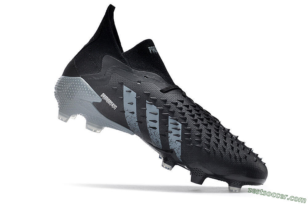 Adidas Predator Freak.1 FG Low-Tops Soccer Cleats - Black/White/Grey 4