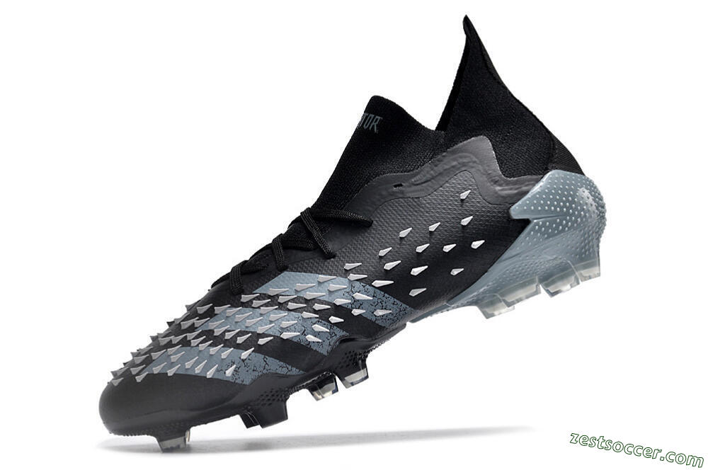 Adidas Predator Freak.1 FG Low-Tops Soccer Cleats - Black/White/Grey 5