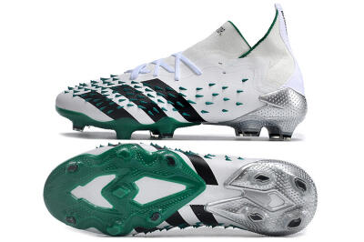 Adidas Predator Freak.1 FG Low-Tops Soccer Cleats - White/Green/Black