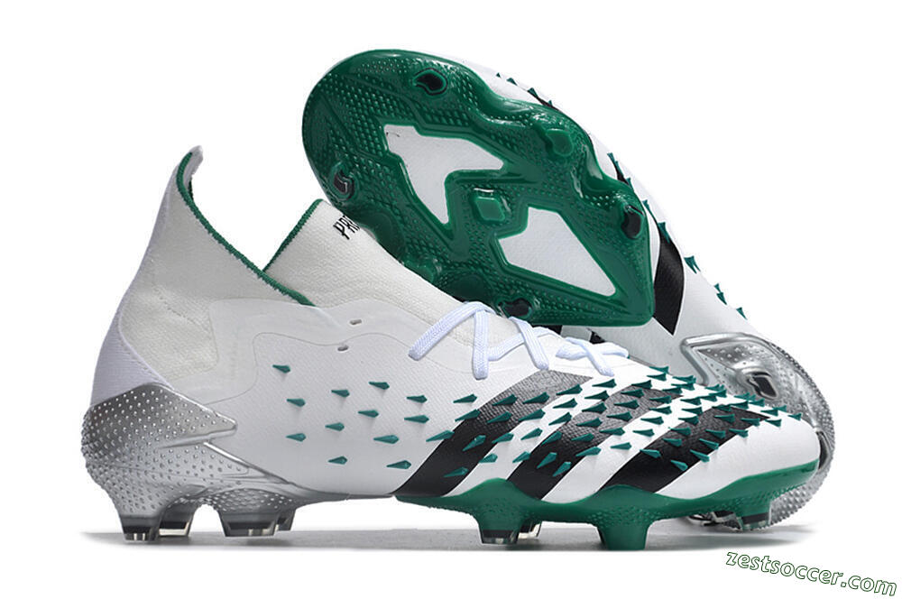 Adidas Predator Freak.1 FG Low-Tops Soccer Cleats - White/Green/Black 0