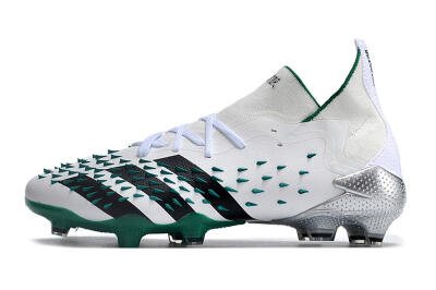 Adidas Predator Freak.1 FG Low-Tops Soccer Cleats - White/Green/Black