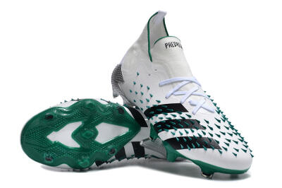 Adidas Predator Freak.1 FG Low-Tops Soccer Cleats - White/Green/Black