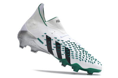 Adidas Predator Freak.1 FG Low-Tops Soccer Cleats - White/Green/Black