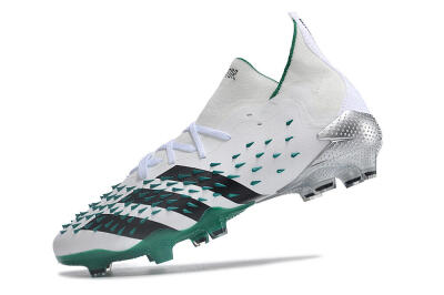 Adidas Predator Freak.1 FG Low-Tops Soccer Cleats - White/Green/Black