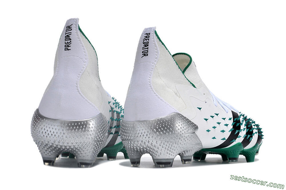 Adidas Predator Freak.1 FG Low-Tops Soccer Cleats - White/Green/Black 6