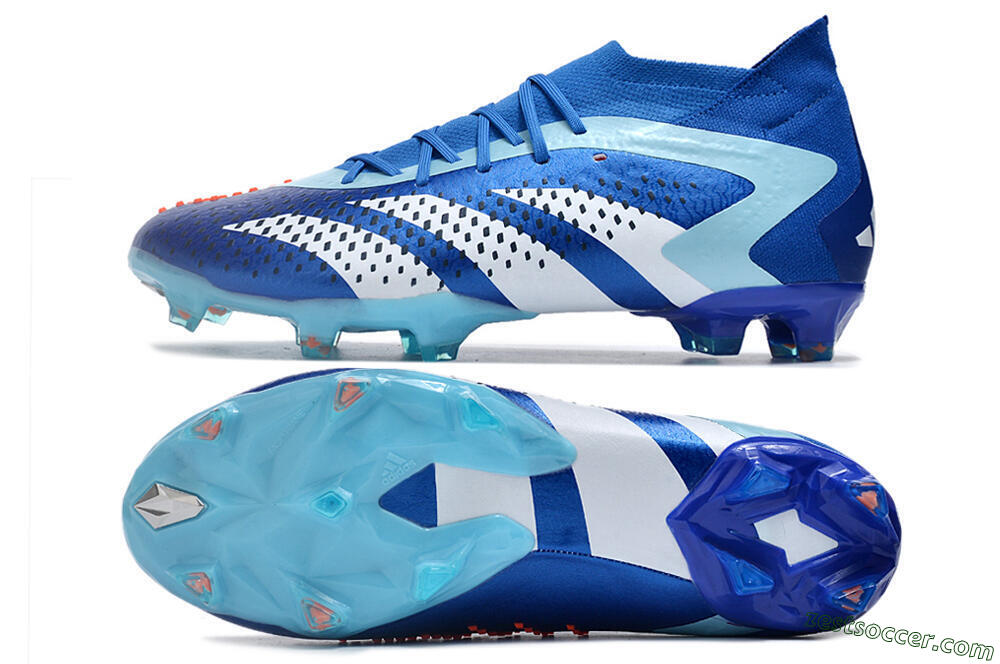 Adidas Predator Accuracy.1 FG High-Tops Soccer Cleats - Blue/Jade/White 1