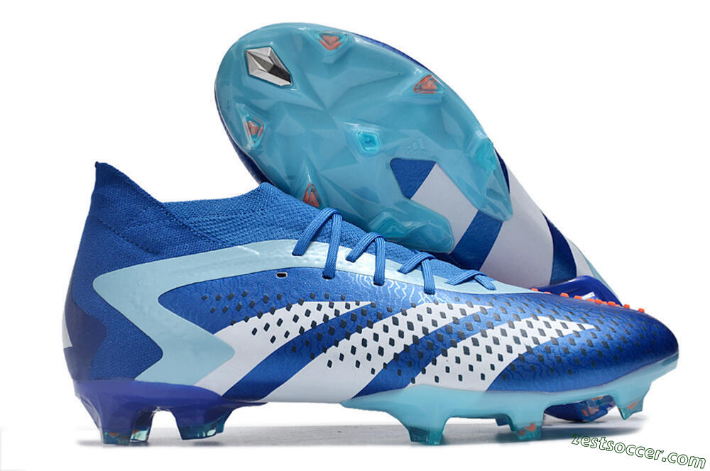 Adidas Predator Accuracy.1 FG High-Tops Soccer Cleats - Blue/Jade/White 0