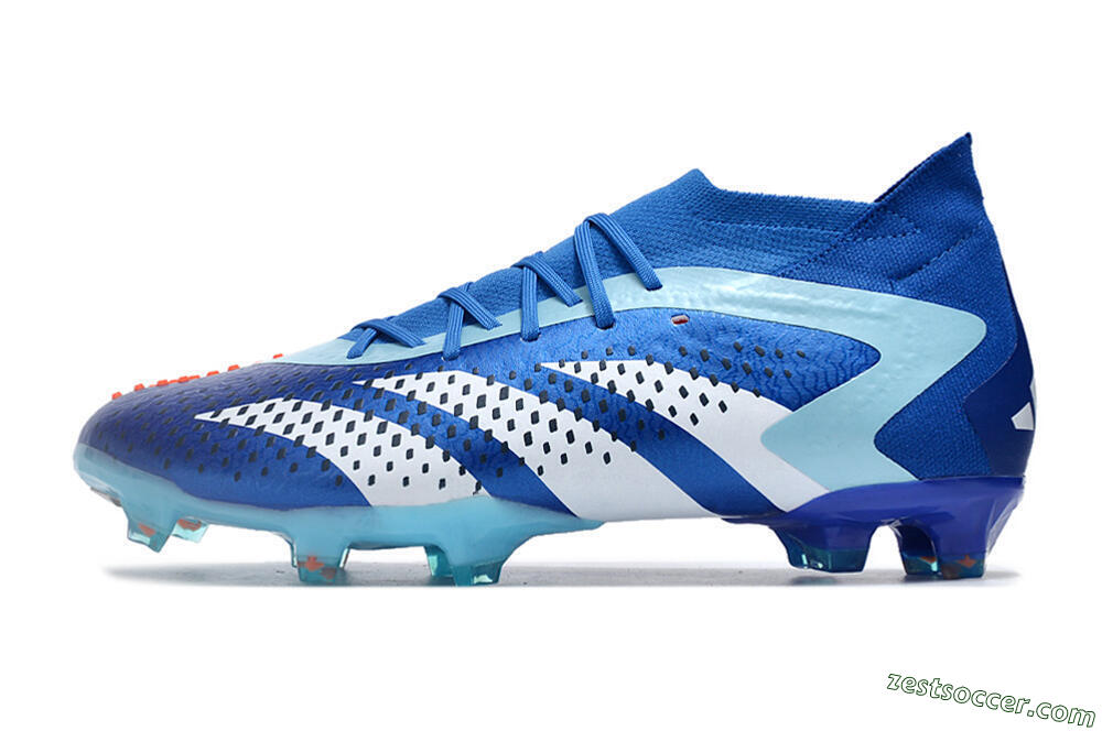 Adidas Predator Accuracy.1 FG High-Tops Soccer Cleats - Blue/Jade/White 2
