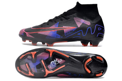 Nike Air Zoom Mercurial Superfly 9 Elite FG High-Tops Soccer Cleats - Black/Purple/Pink