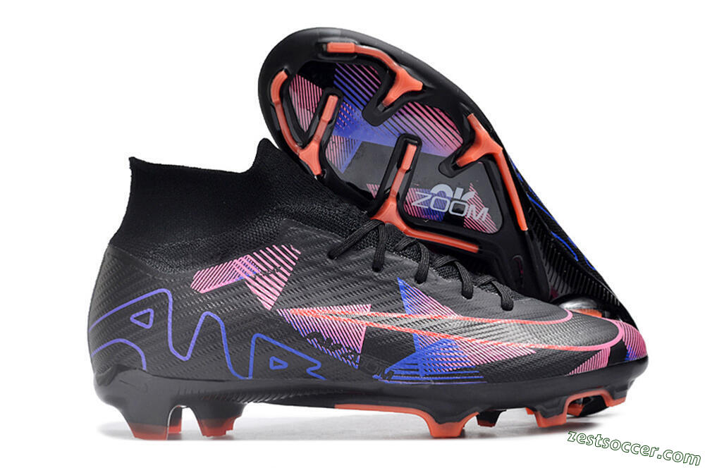 Nike Air Zoom Mercurial Superfly 9 Elite FG High-Tops Soccer Cleats - Black/Purple/Pink 0