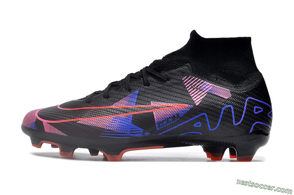 Nike Air Zoom Mercurial Superfly 9 Elite FG High-Tops Soccer Cleats - Black/Purple/Pink 2