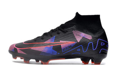 Nike Air Zoom Mercurial Superfly 9 Elite FG High-Tops Soccer Cleats - Black/Purple/Pink
