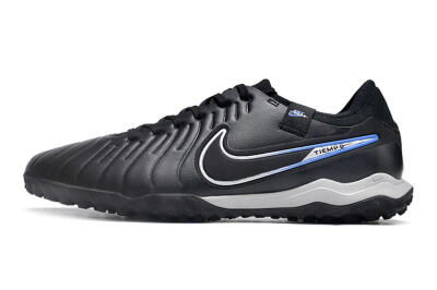 NikeTiempo Legend 10 TF Low-Tops Soccer Shoes - Black/Blue/White