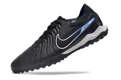 NikeTiempo Legend 10 TF Low-Tops Soccer Shoes - Black/Blue/White