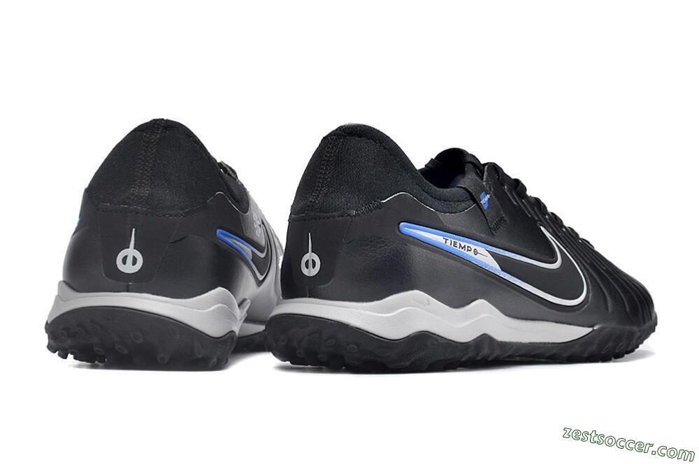 NikeTiempo Legend 10 TF Low-Tops Soccer Shoes - Black/Blue/White 6