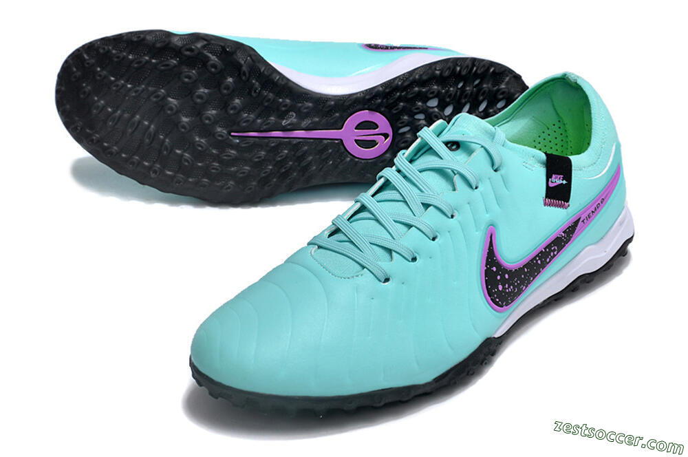 Nike Tiempo Legend 10 TF Low-Tops Soccer Shoes - Blue/Black/Purple 3