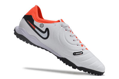 NikeTiempo Legend 10 TF Low-Tops Soccer Shoes - White/Black/Orange