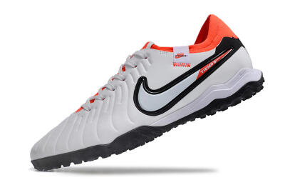 NikeTiempo Legend 10 TF Low-Tops Soccer Shoes - White/Black/Orange