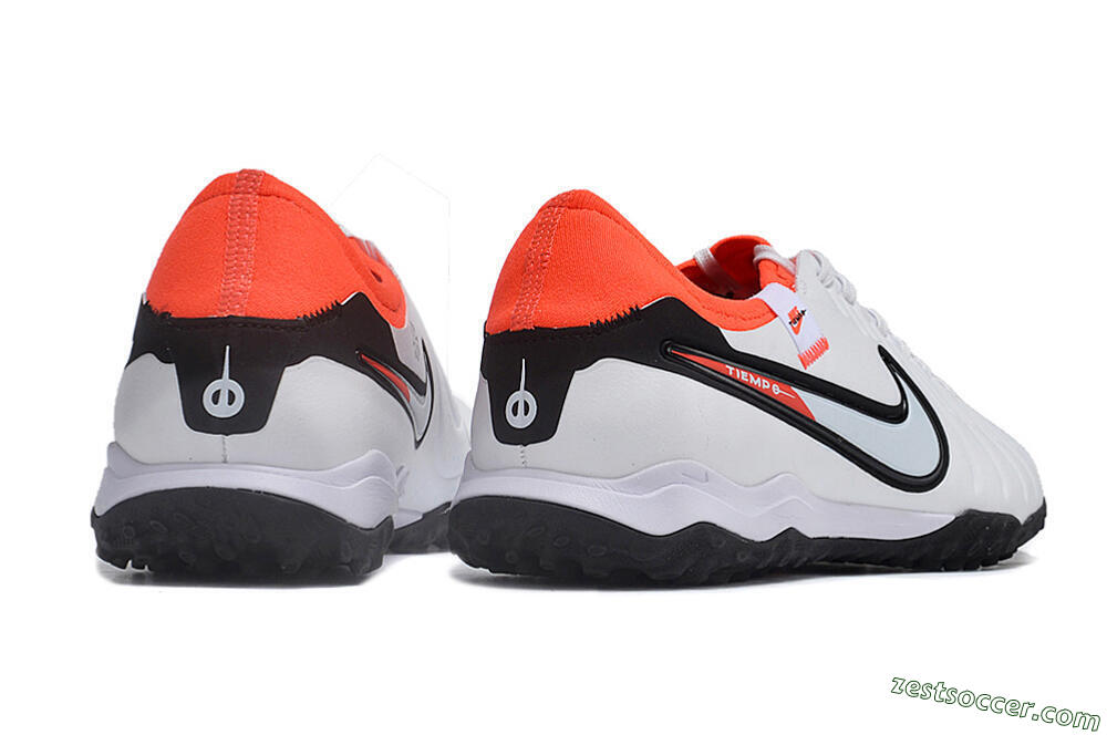 NikeTiempo Legend 10 TF Low-Tops Soccer Shoes - White/Black/Orange 6