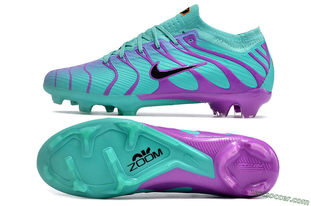 Nike Air Zoom Mercurial Vapor 15 Elite FG Low-Tops Soccer Cleats - Jade/Purple/Black 1