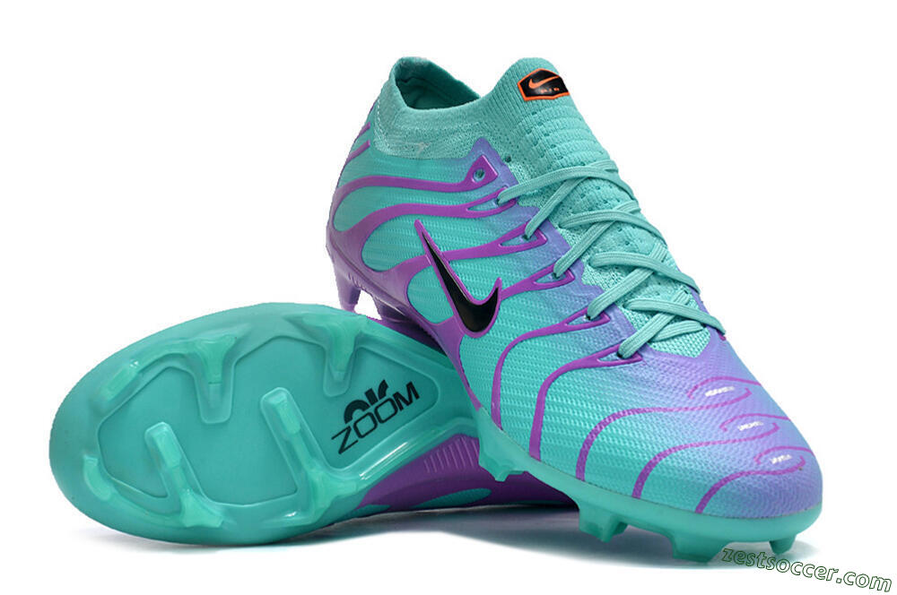 Nike Air Zoom Mercurial Vapor 15 Elite FG Low-Tops Soccer Cleats - Jade/Purple/Black 3