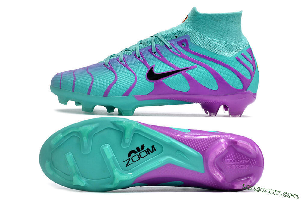 Nike Air Zoom Mercurial Superfly 9 Elite FG High-Tops Soccer Cleats - Jade/Purple/Black 1