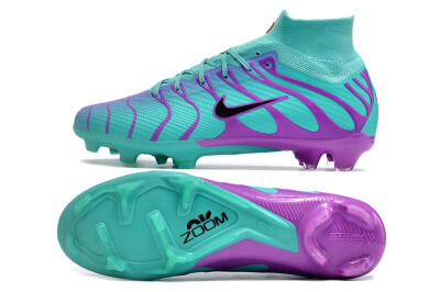 Nike Air Zoom Mercurial Superfly 9 Elite FG High-Tops Soccer Cleats - Jade/Purple/Black