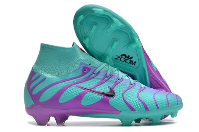 Nike Air Zoom Mercurial Superfly 9 Elite FG High-Tops Soccer Cleats - Jade/Purple/Black