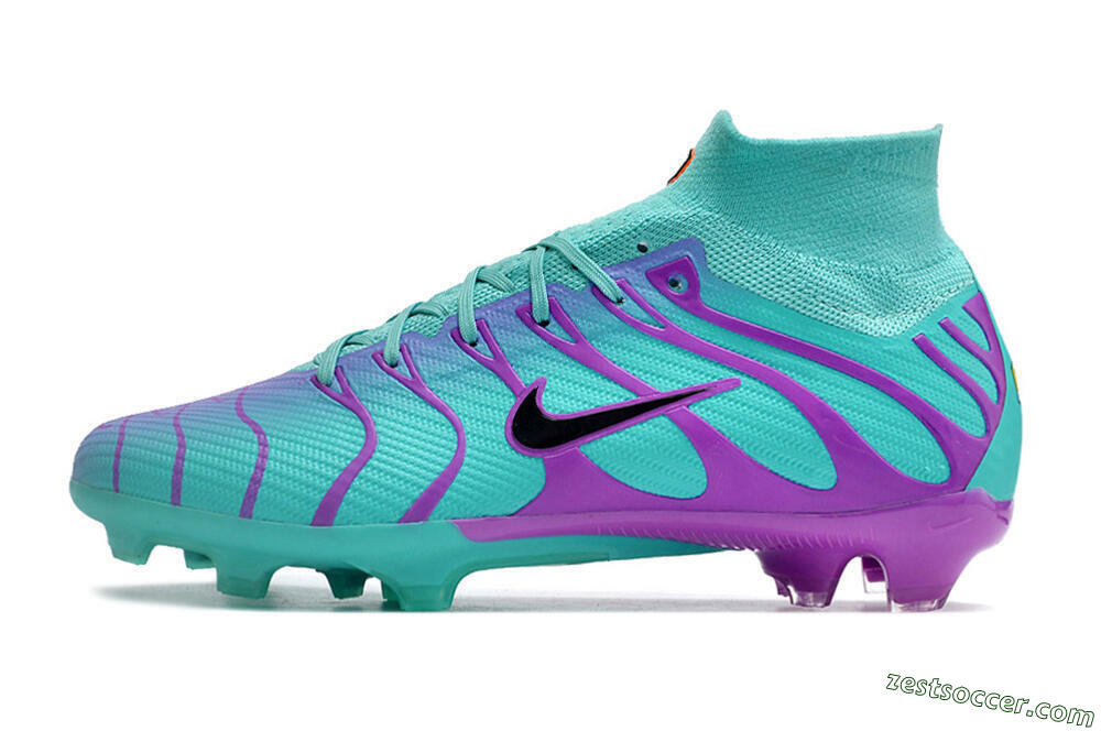 Nike Air Zoom Mercurial Superfly 9 Elite FG High-Tops Soccer Cleats - Jade/Purple/Black 2