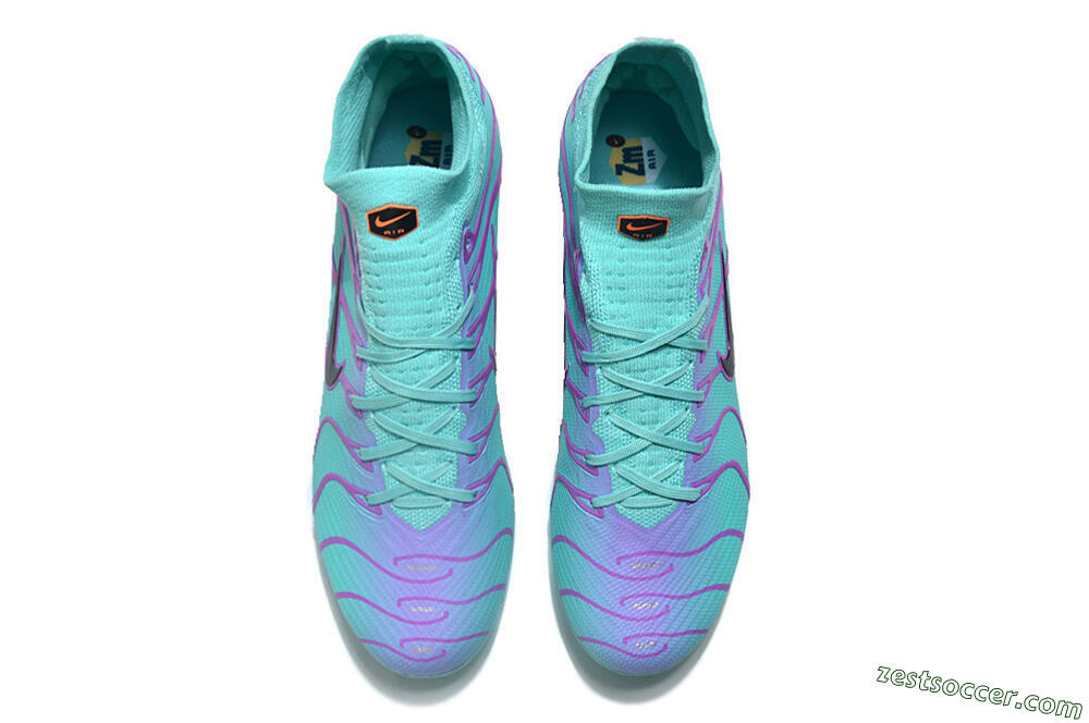 Nike Air Zoom Mercurial Superfly 9 Elite FG High-Tops Soccer Cleats - Jade/Purple/Black 4