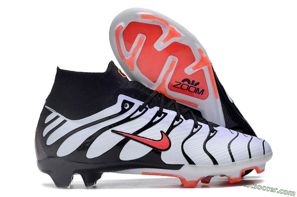 Nike Air Zoom Mercurial Superfly 9 Elite FG High-Tops Soccer Cleats - White/Black/Red 0