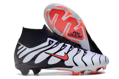 Nike Air Zoom Mercurial Superfly 9 Elite FG High-Tops Soccer Cleats - White/Black/Red