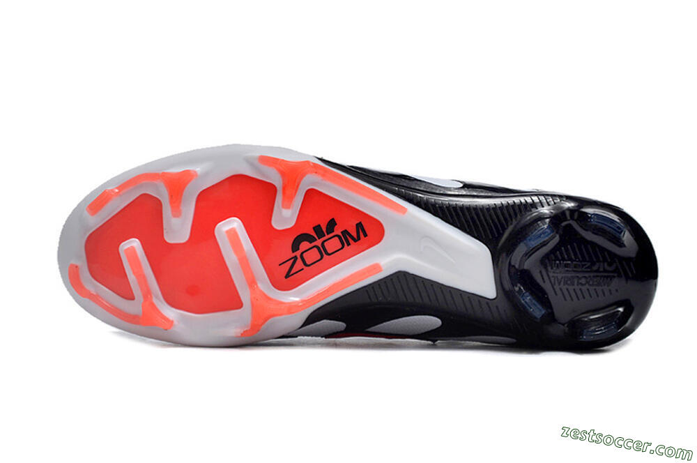 Nike Air Zoom Mercurial Vapor 15 Elite FG Low-Tops Soccer Cleats - White/Black/Red 6