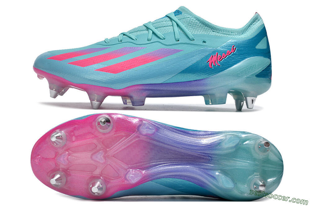 Adidas X Crazyfast.1 SG Low-Tops Soccer Cleats - Jade/Pink/Purple 1