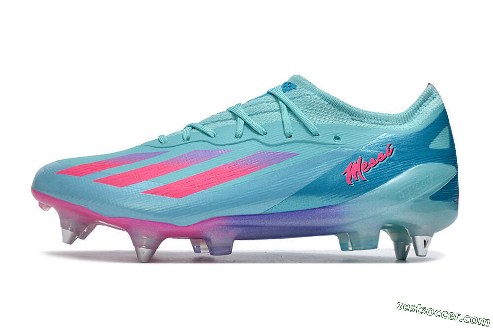 Adidas X Crazyfast.1 SG Low-Tops Soccer Cleats - Jade/Pink/Purple 2