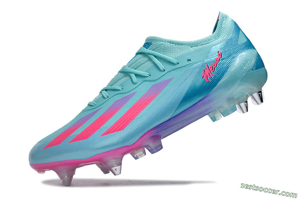 Adidas X Crazyfast.1 SG Low-Tops Soccer Cleats - Jade/Pink/Purple 5